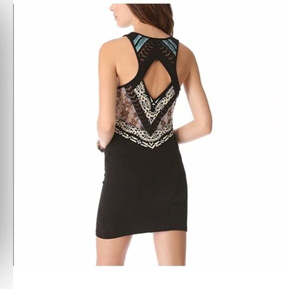 Free People Out of Africa Cut Out Bodycon Dress Small/Black - Picture 4 of 13